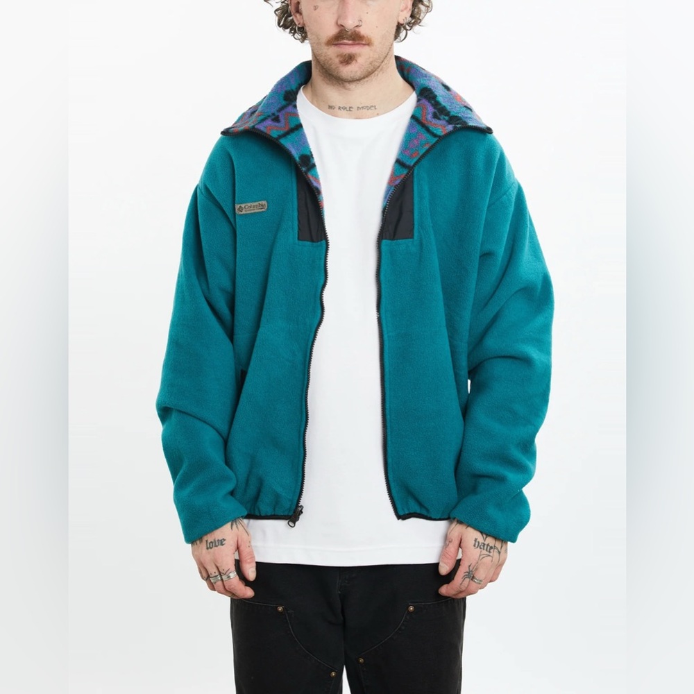 Vintage 90’s Columbia Aztec Fleece Full Zip Made in USA